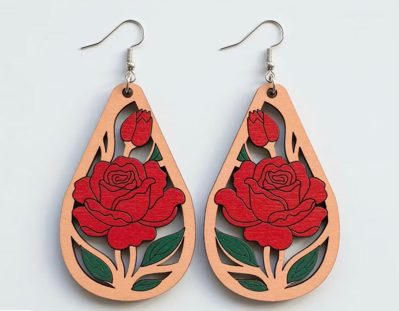 Hand Painted Teardrop Earrings