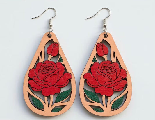 Hand Painted Teardrop Earrings