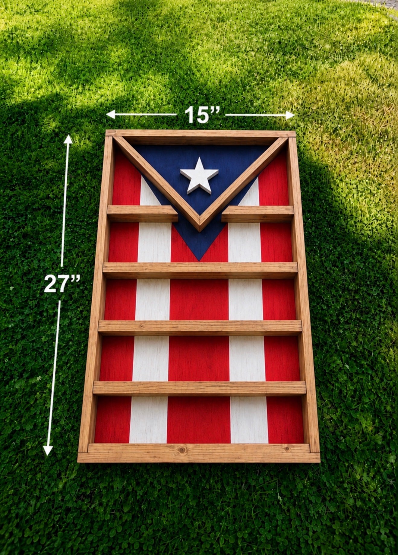 Shot glasses wall shelf with PR flag