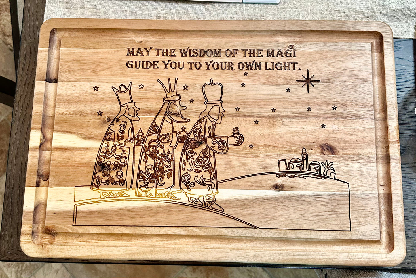 Engraved 3 Kings Cutting Board